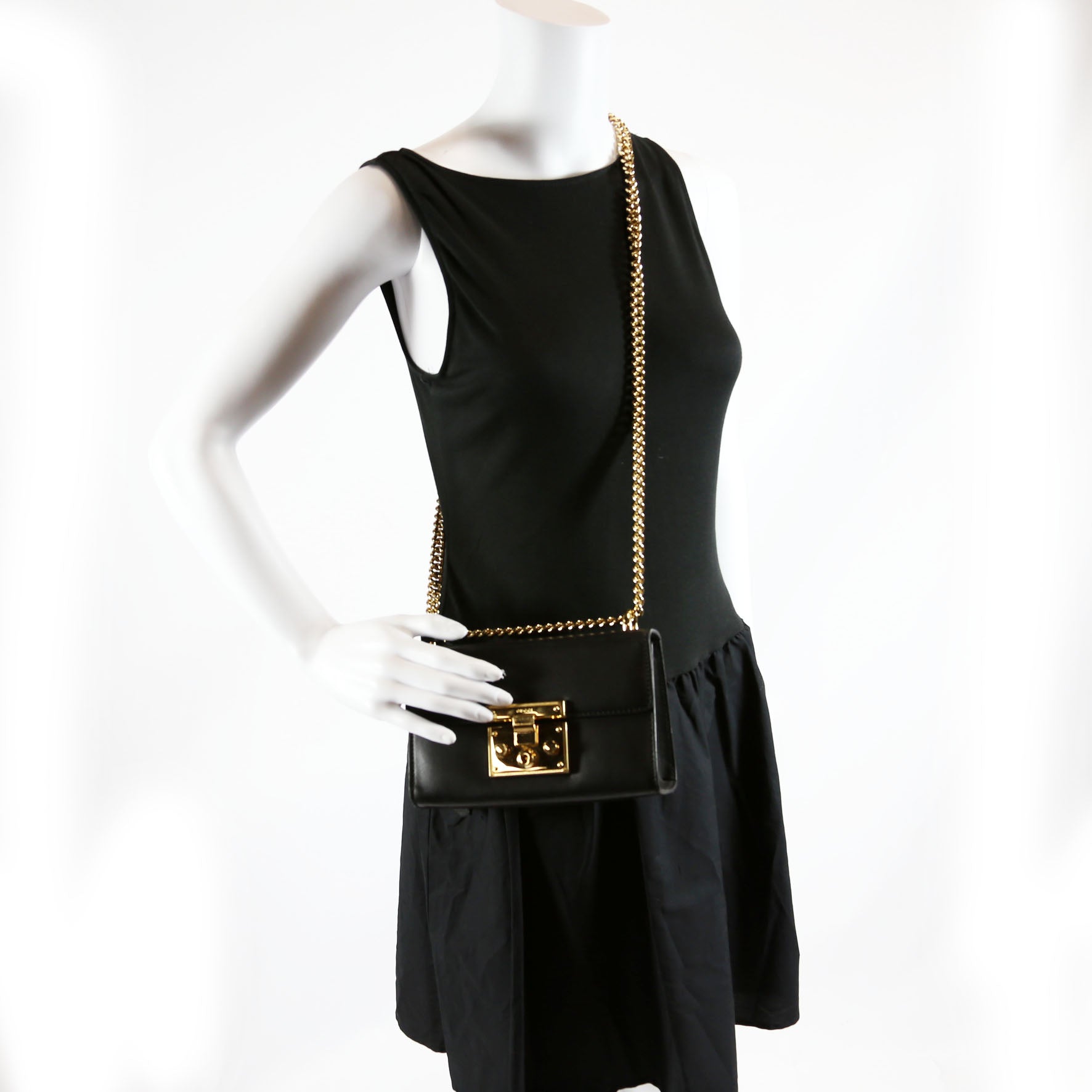 Gucci 409487 Padlock Smooth Leather Black