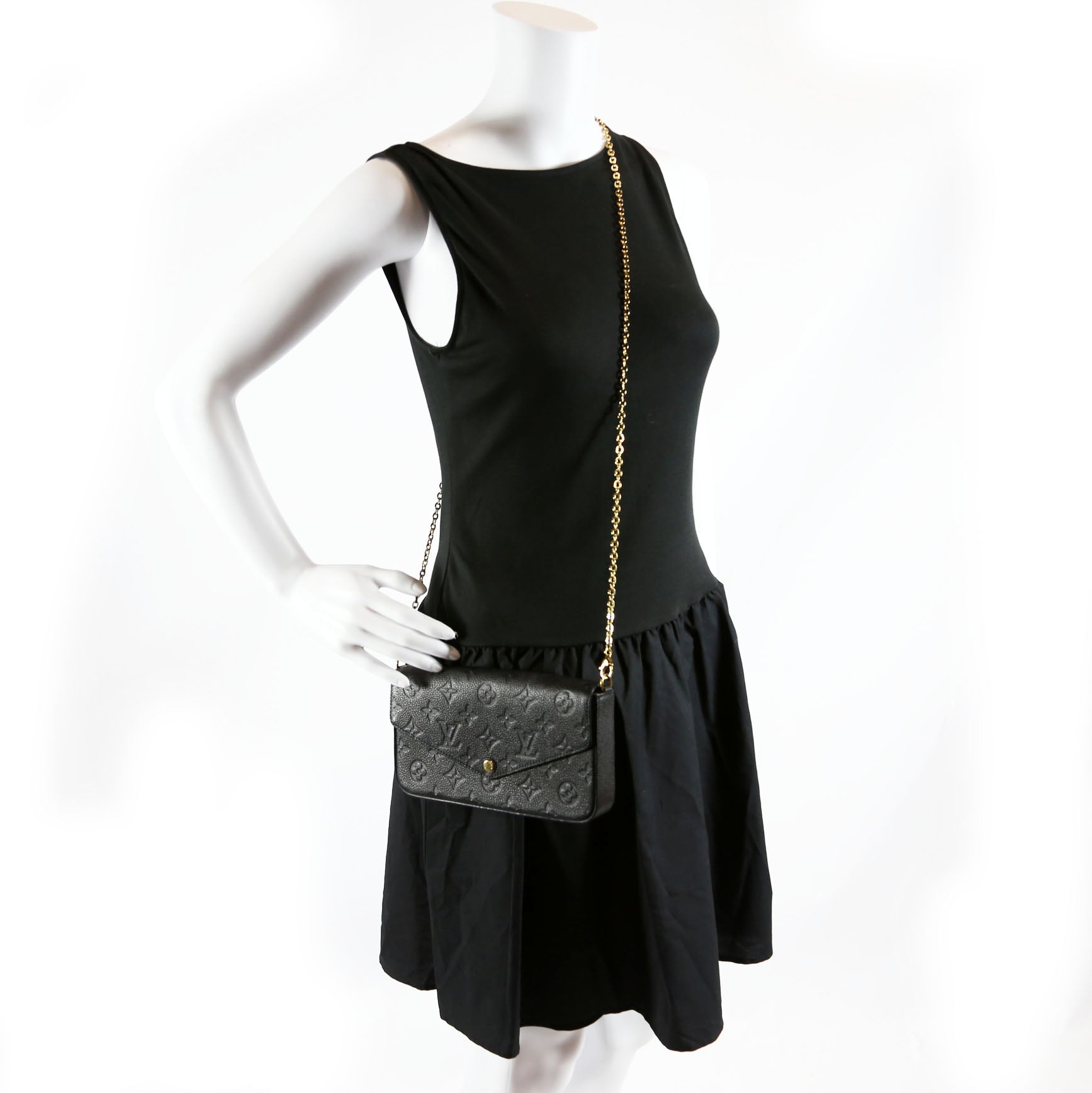 Pochette Felicie Empreinte Black