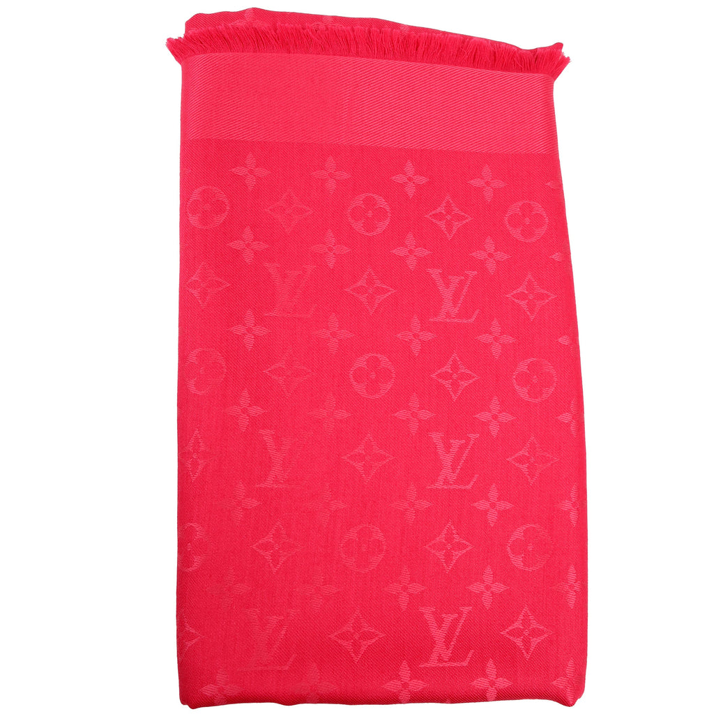 Monogram Shawl Silk/Wool Pink