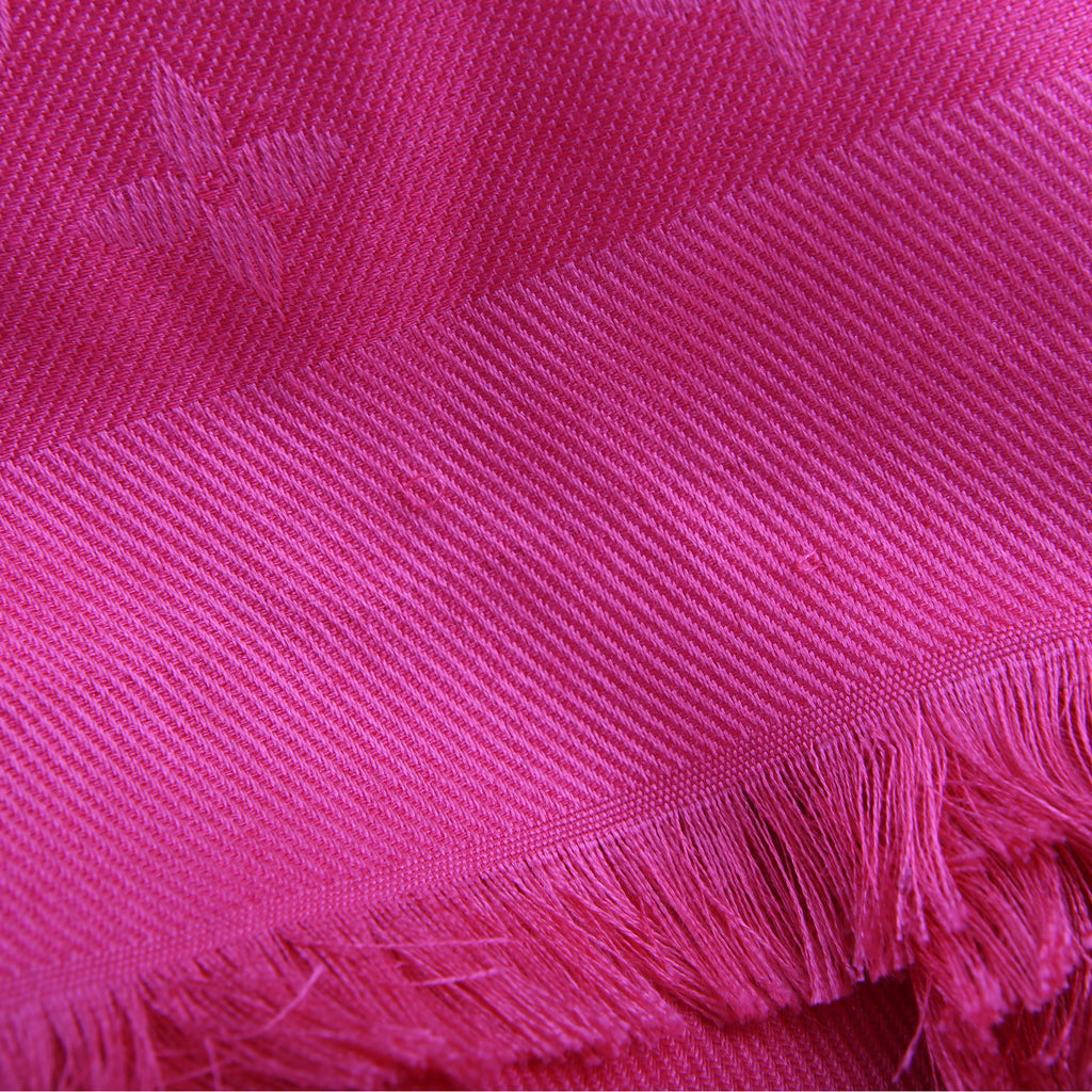 Monogram Shawl Silk/Wool Pink