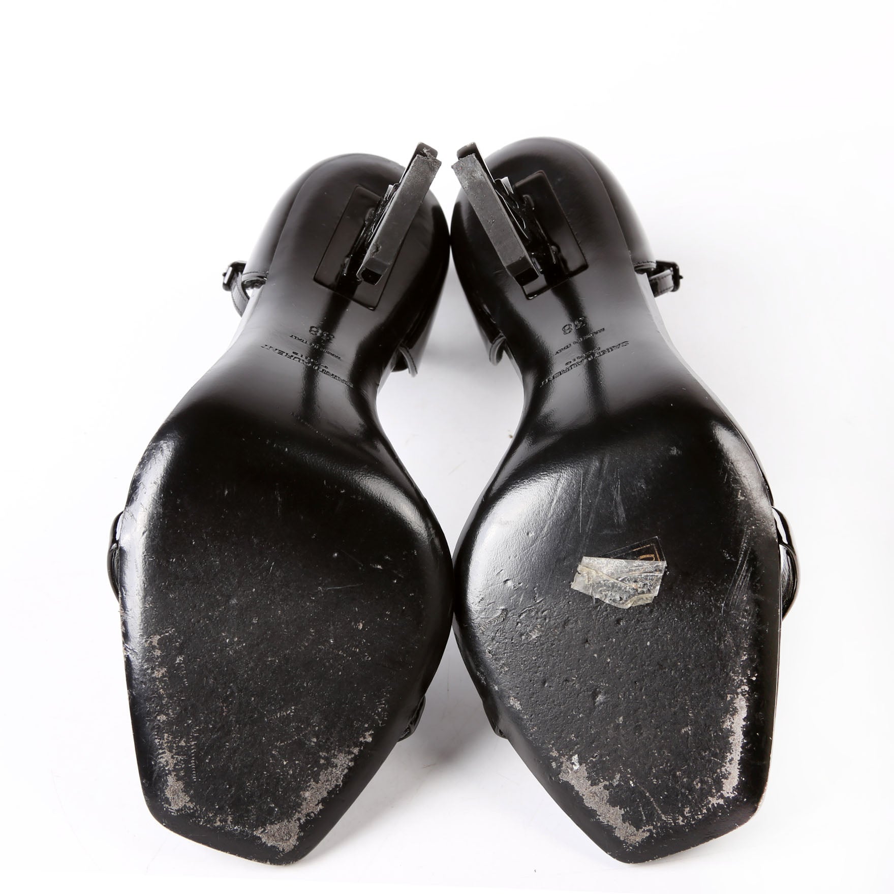 SAINT LAURENT Opyum Sandal Heels Size 38 Black