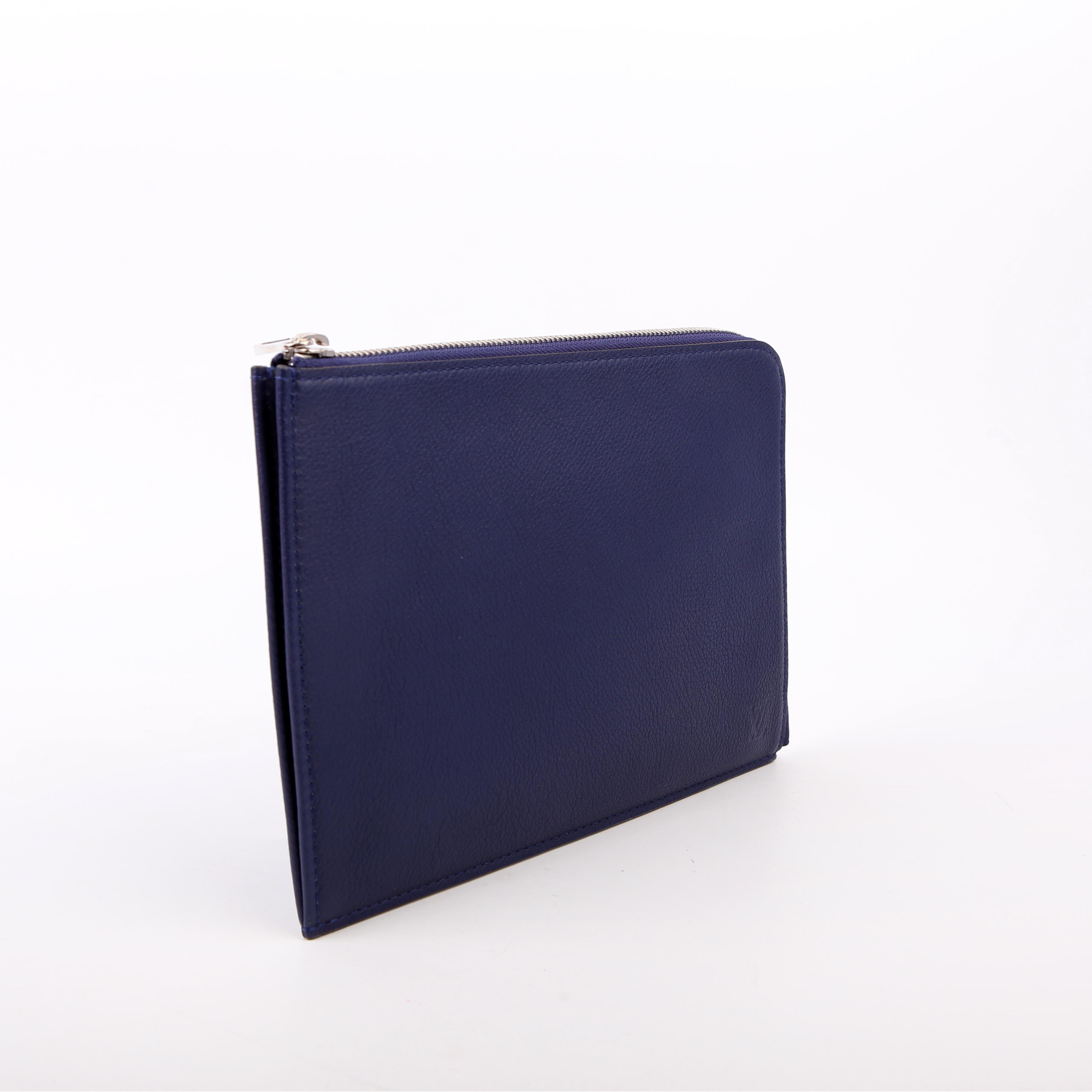 Pochette Jour PM Taurillon Blue