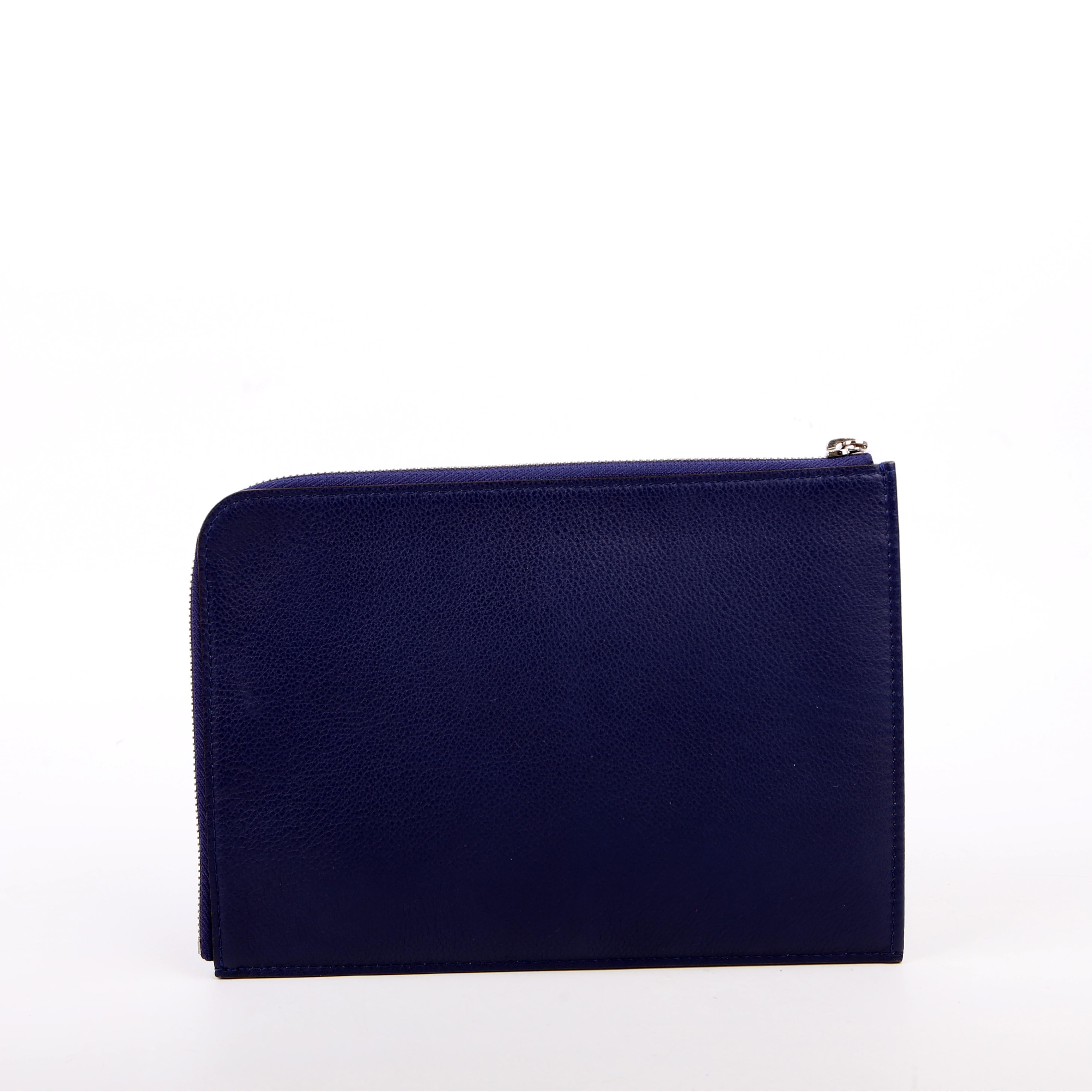 Pochette Jour PM Taurillon Blue