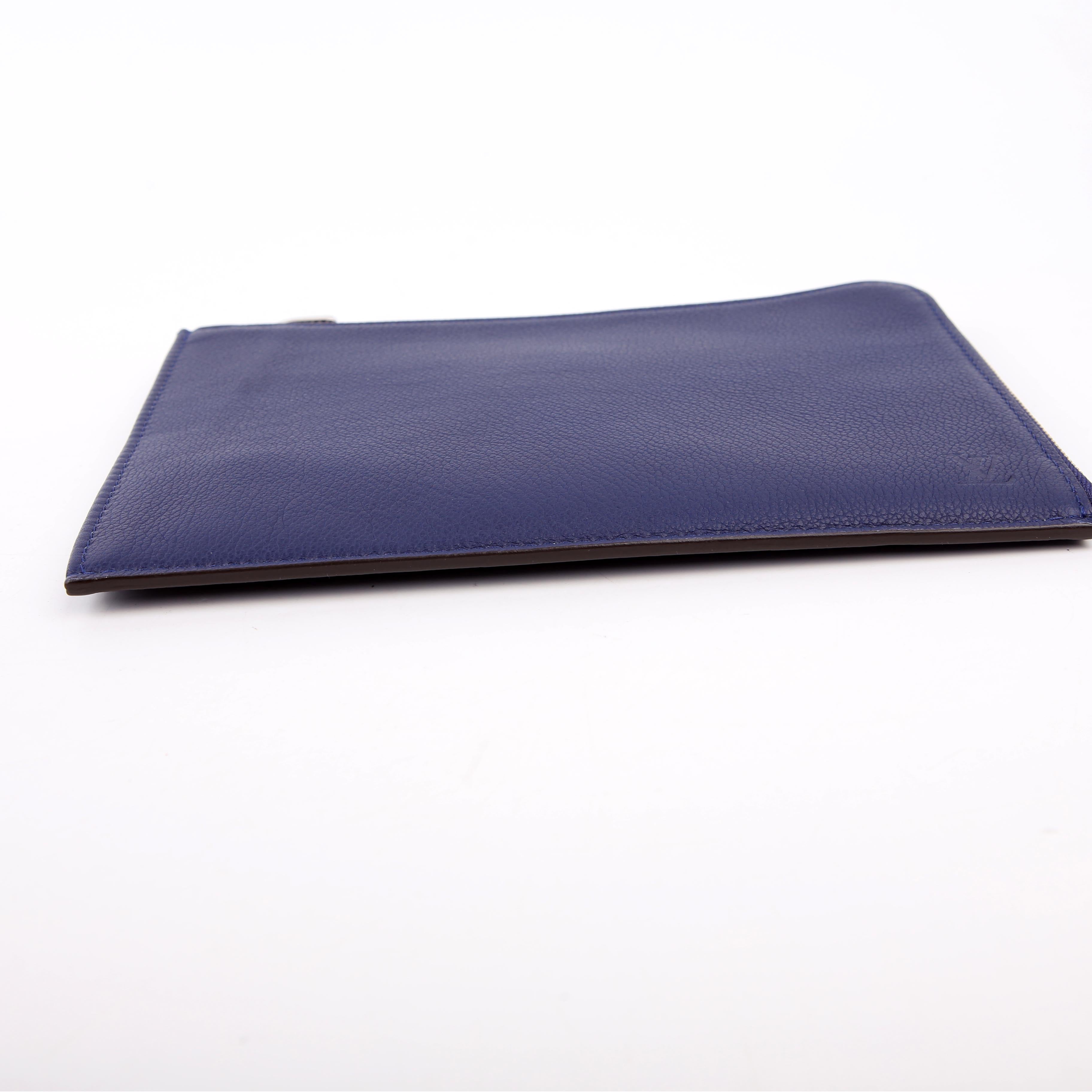 Pochette Jour PM Taurillon Blue