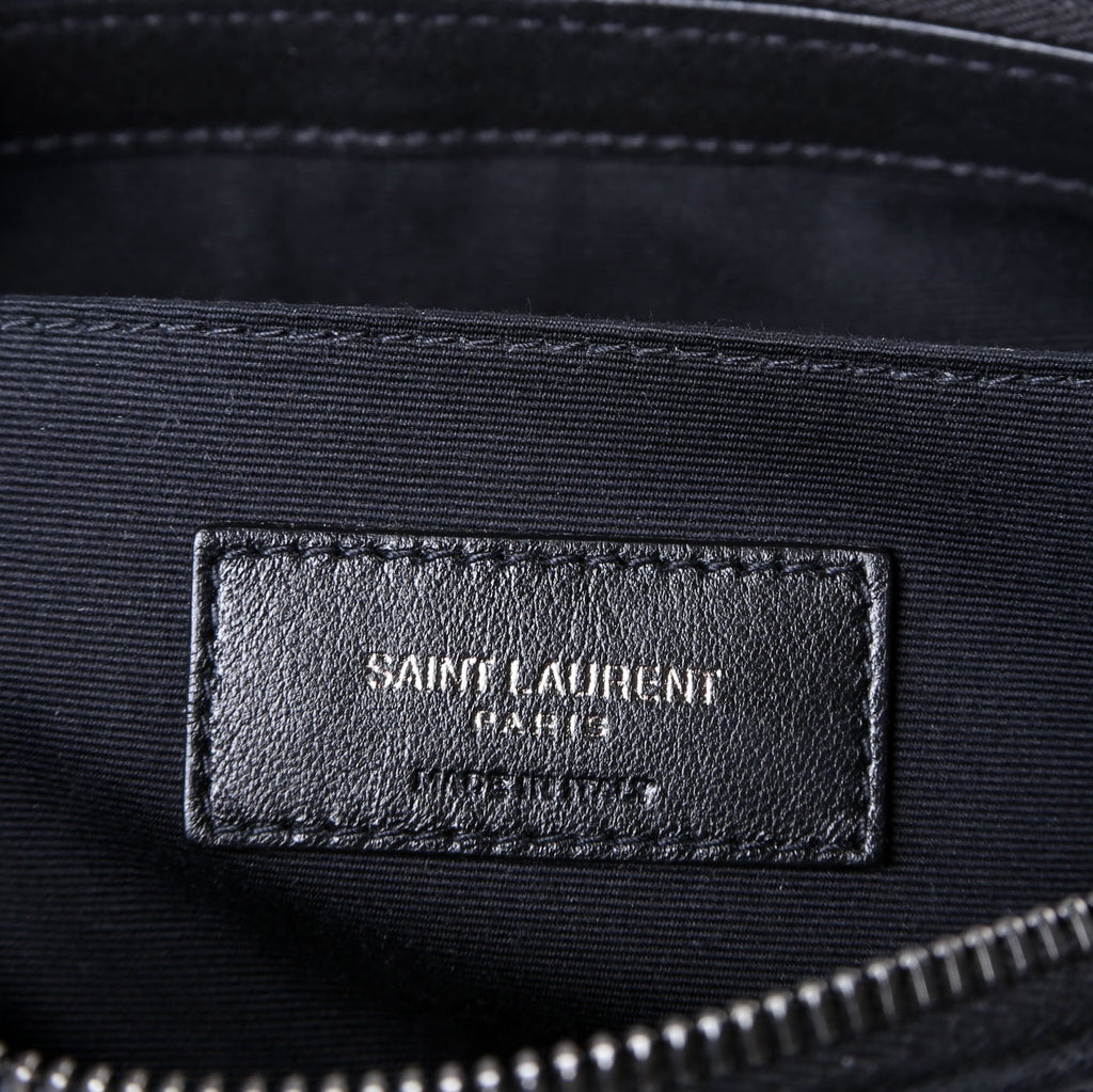 SAINT LAURENT Rive Gauche Canvas Pouch 581369 Biege/Black