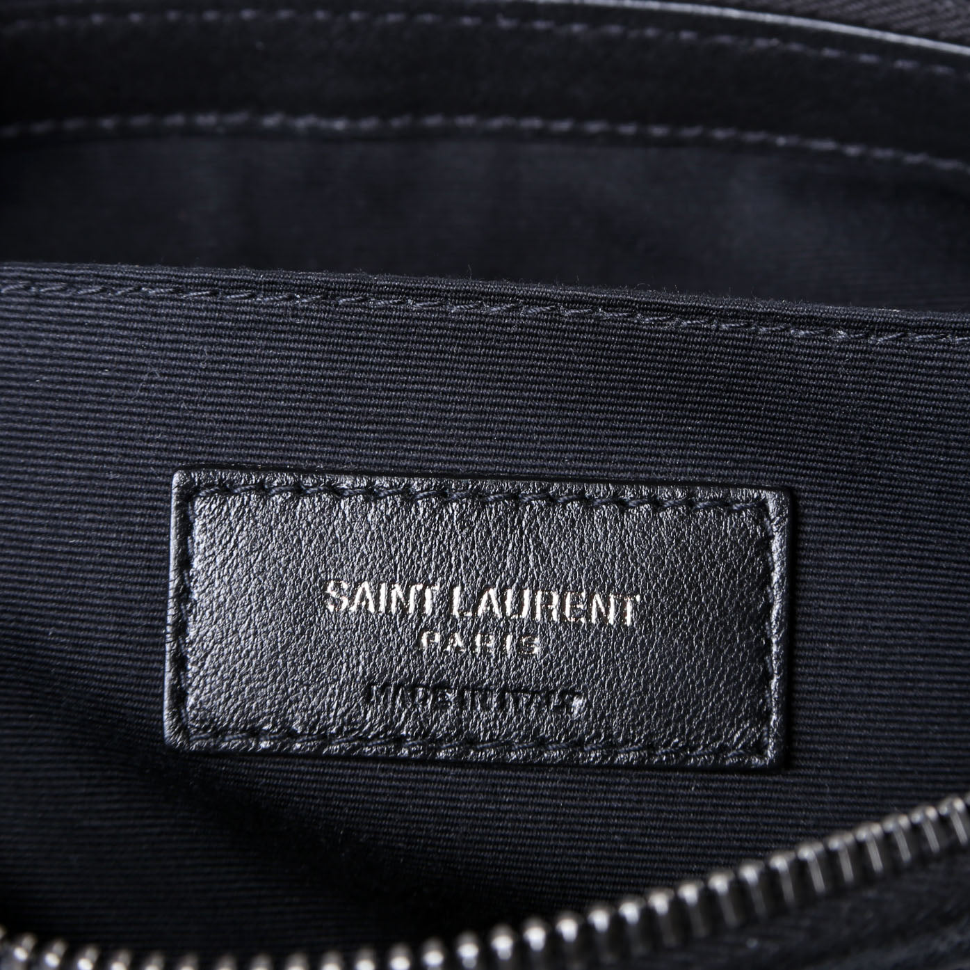 SAINT LAURENT Rive Gauche Canvas Pouch 581369 Biege/Black