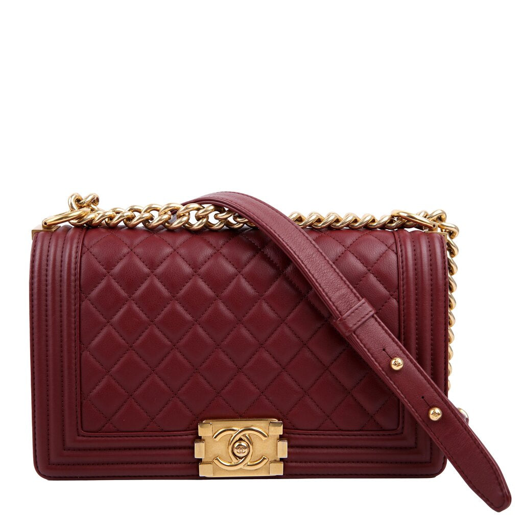 Boy Flap Medium Old Lambskin 21M Burgundy