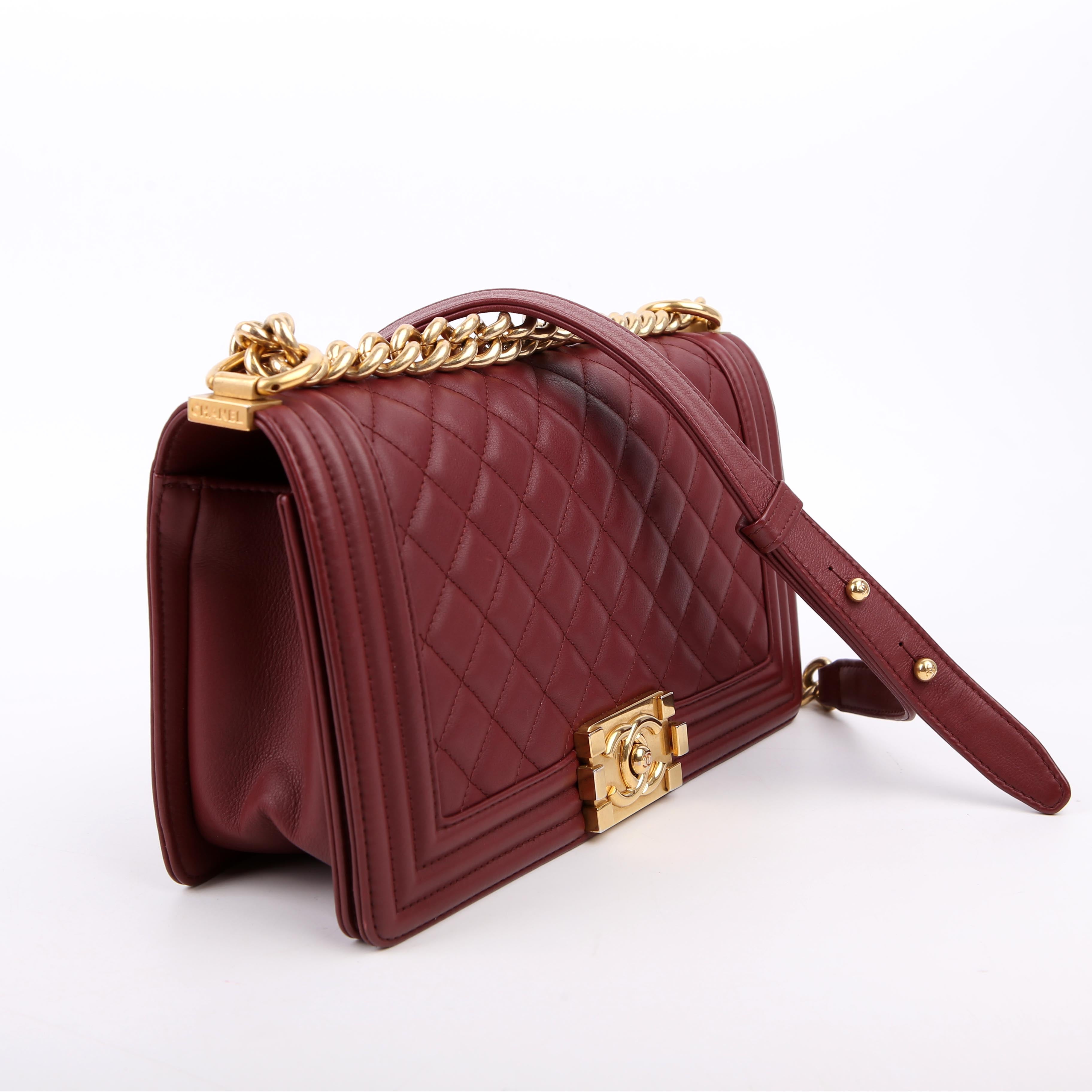Boy Flap Medium Old Lambskin 21M Burgundy