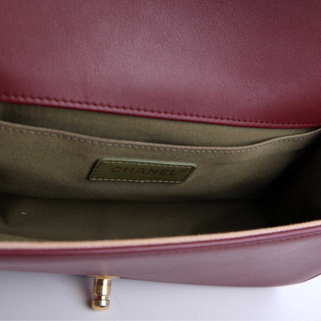 Boy Flap Medium Old Lambskin 21M Burgundy