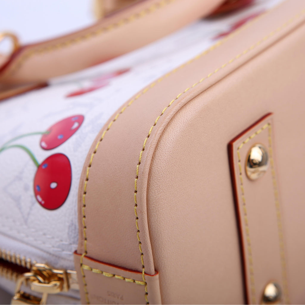 LV X TM Alma BB Cerises Monogram White