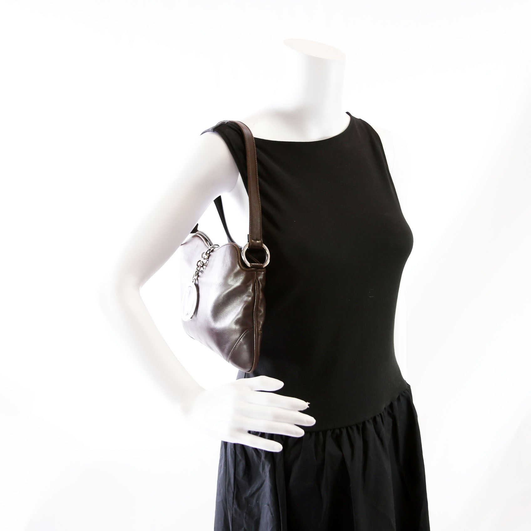 V Mini Leather Shoulder