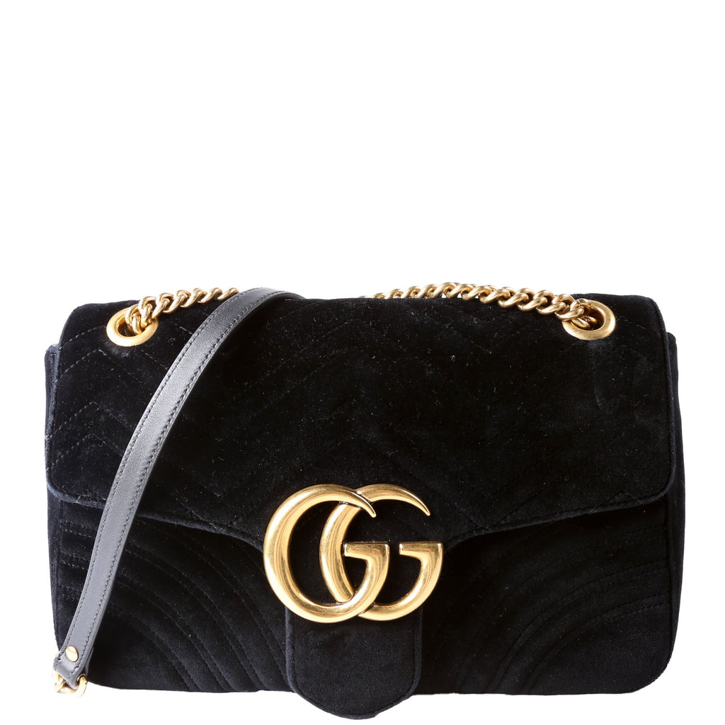 Gucci 443497 Marmont Shoulder Velvet Medium Flap