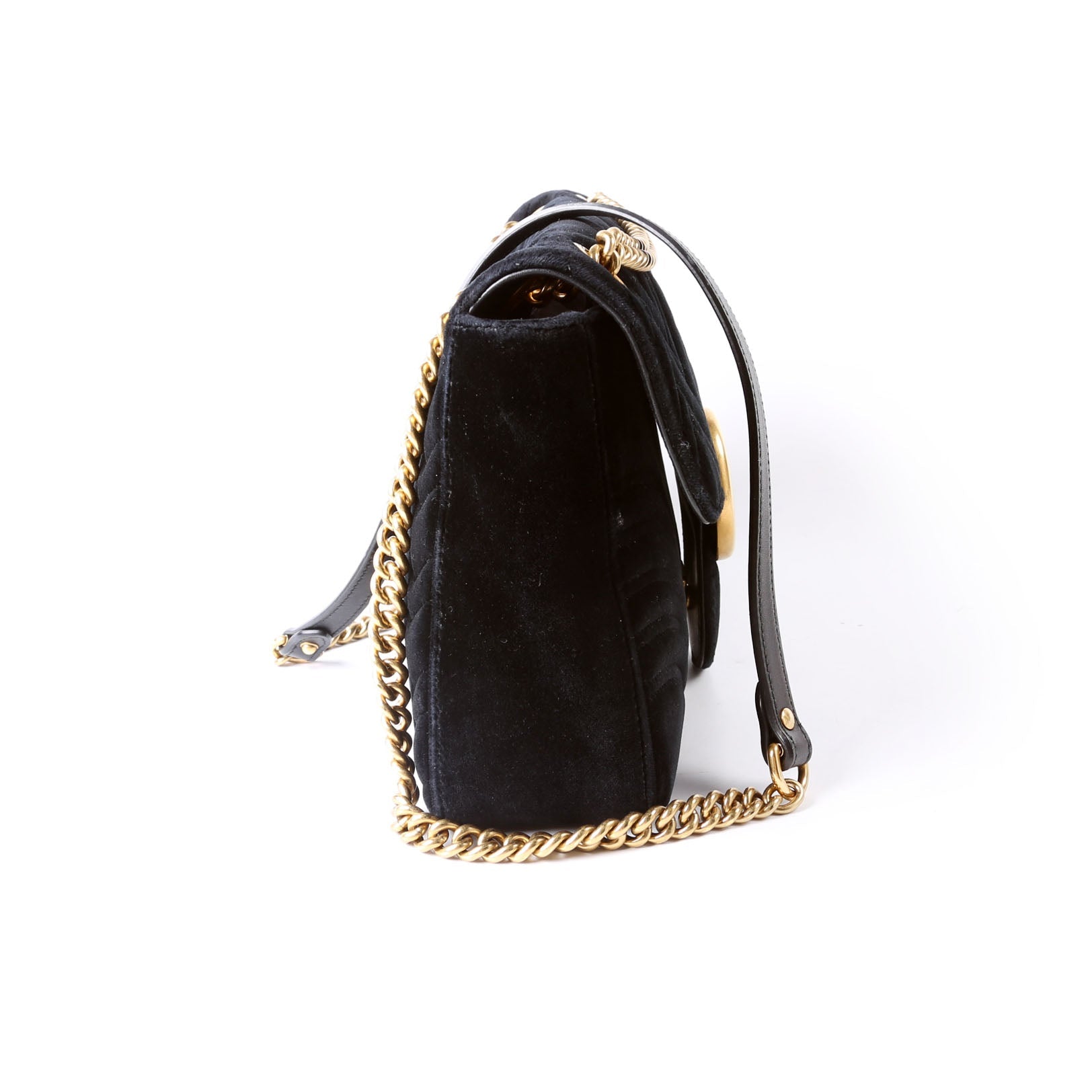 Gucci 443497 Marmont Shoulder Velvet Medium Flap
