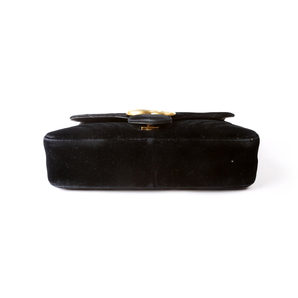 Gucci 443497 Marmont Shoulder Velvet Medium Flap