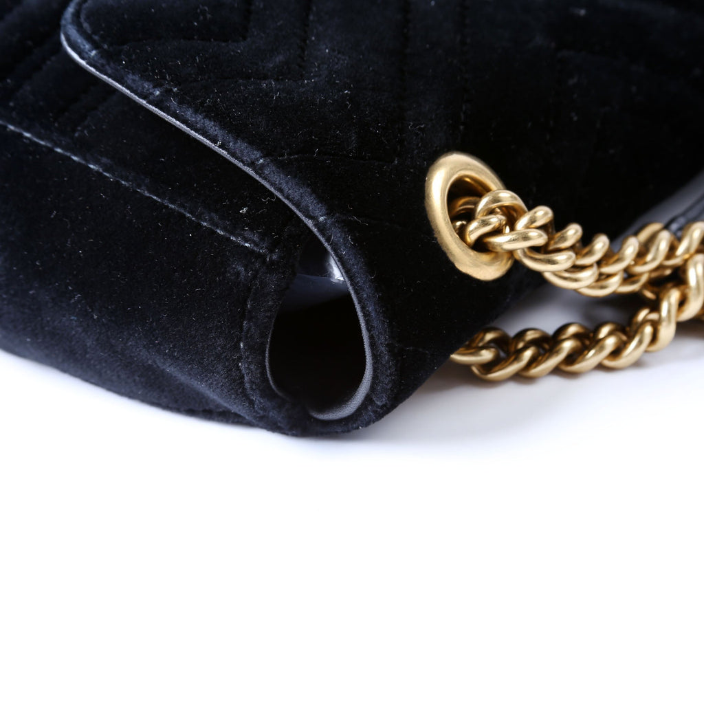 Gucci 443497 Marmont Shoulder Velvet Medium Flap