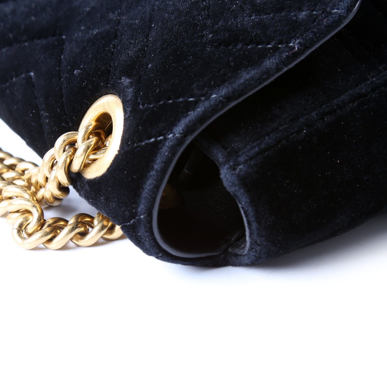 Gucci 443497 Marmont Shoulder Velvet Medium Flap