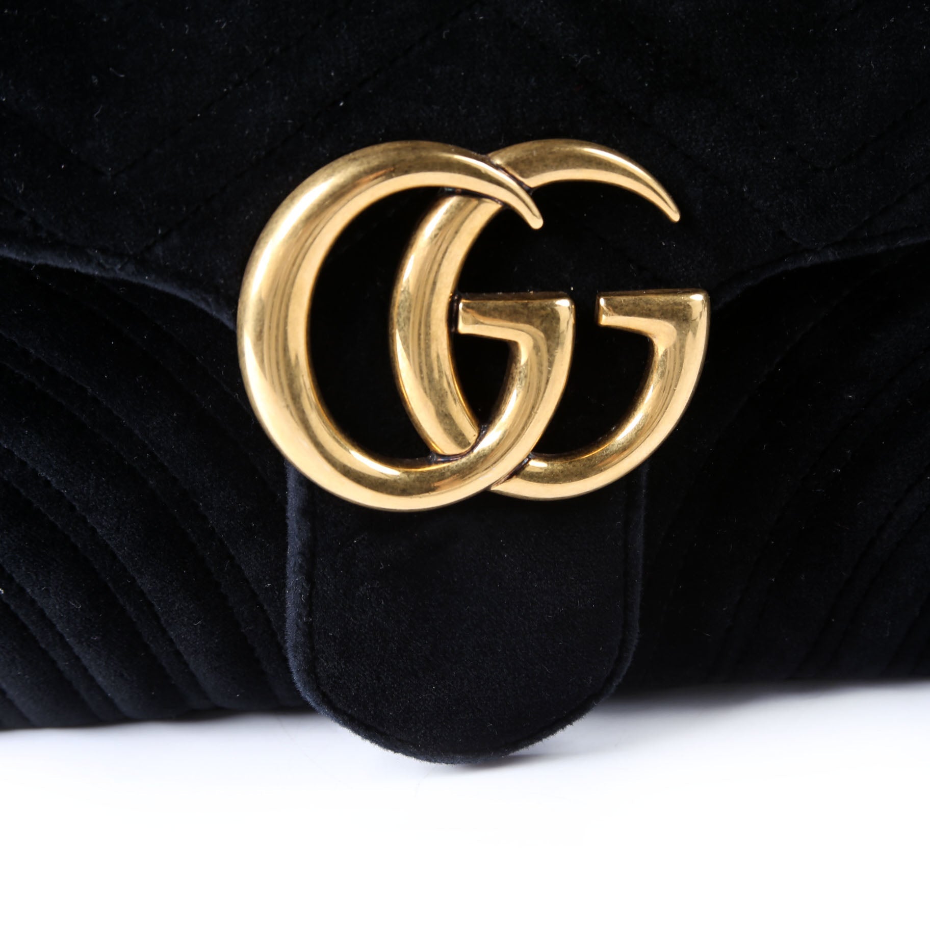 Gucci 443497 Marmont Shoulder Velvet Medium Flap