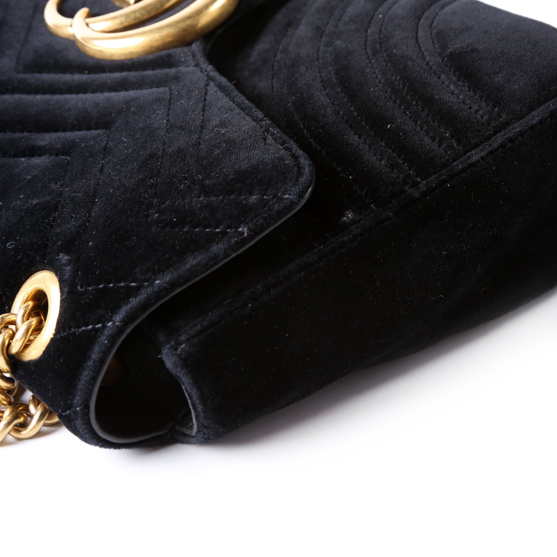 Gucci 443497 Marmont Shoulder Velvet Medium Flap