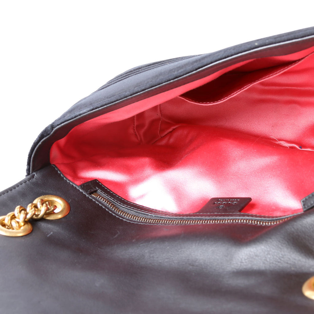 Gucci 443497 Marmont Shoulder Velvet Medium Flap