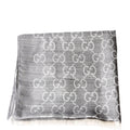 165904 GG Jacquard Knit Scarf Grey