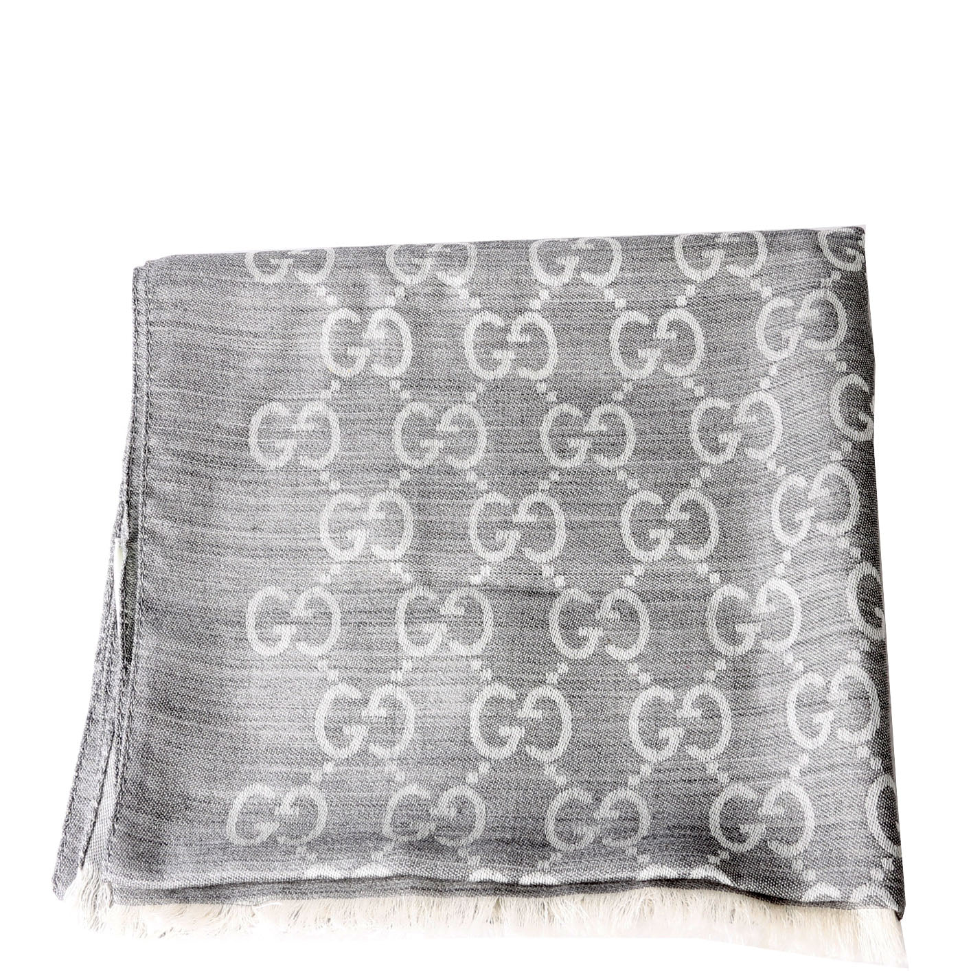 165904 GG Jacquard Knit Scarf Grey