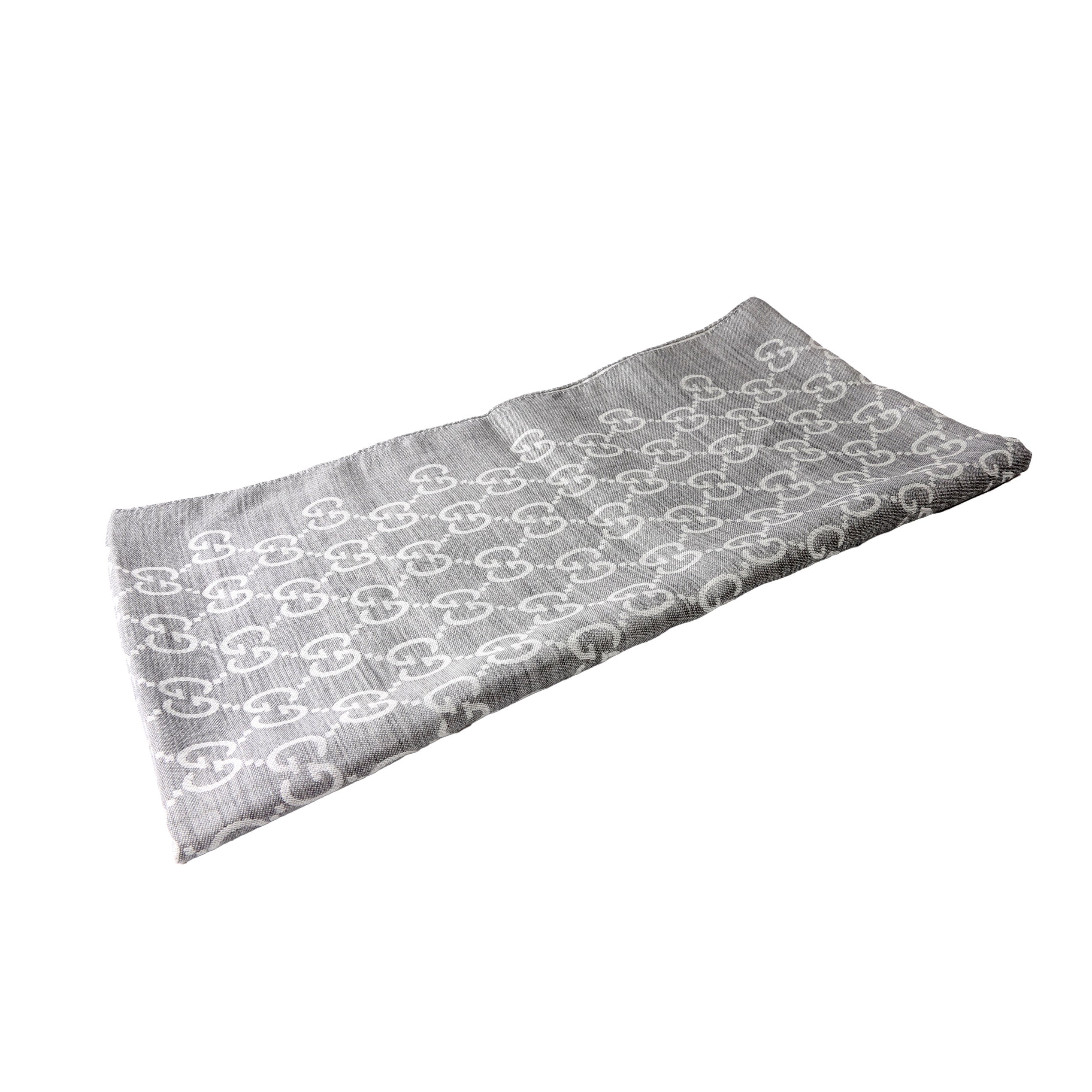 165904 GG Jacquard Knit Scarf Grey