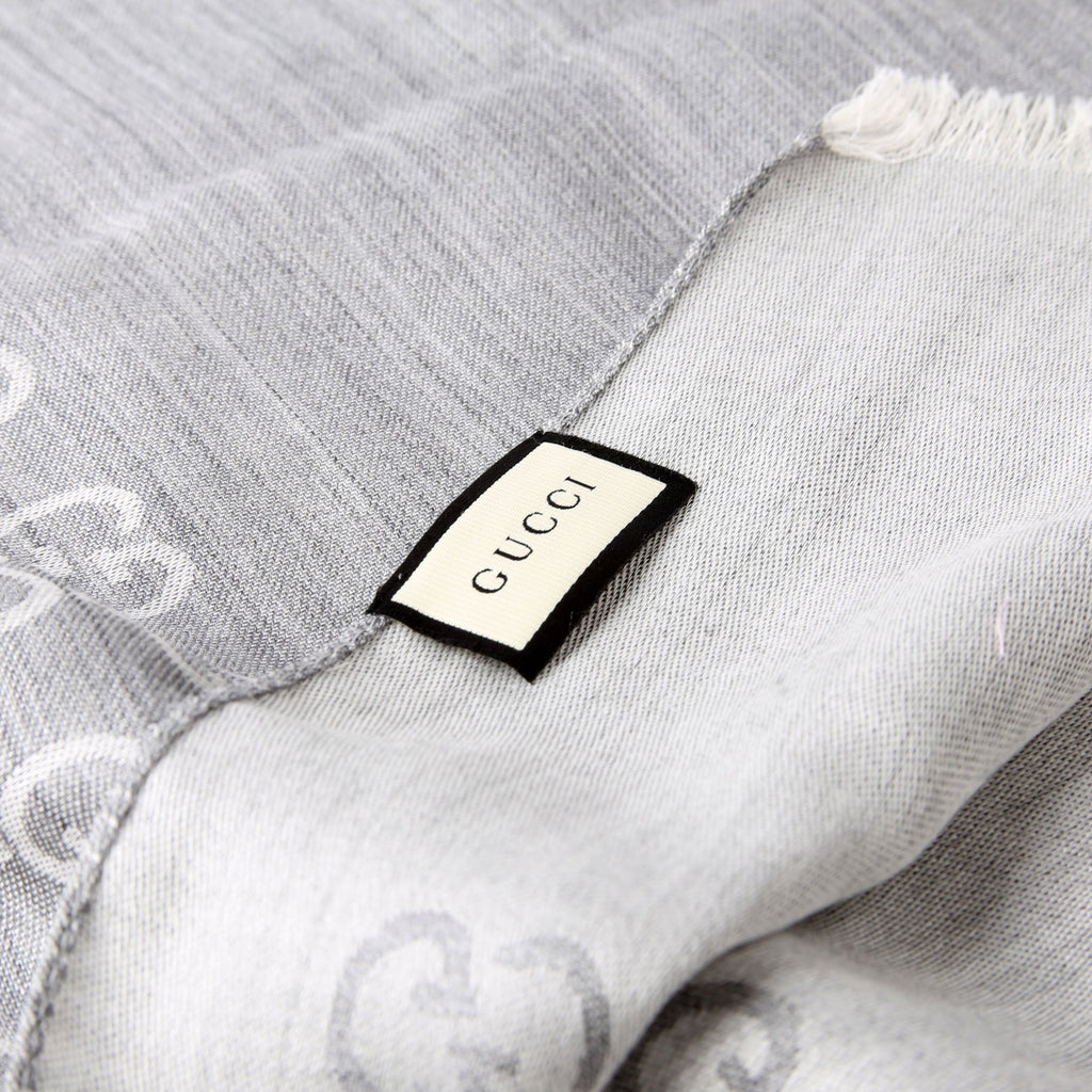 165904 GG Jacquard Knit Scarf Grey