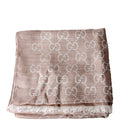 Gucci 165904 GG Jacquard Knit Scarf Taupe