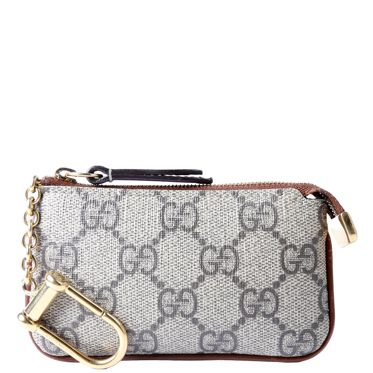 Gucci 447964 GG Supreme Key Case Brown