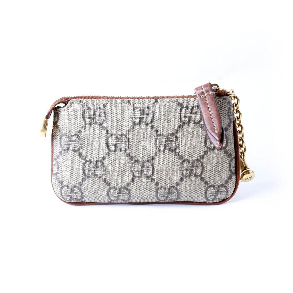 Gucci 447964 GG Supreme Key Case Brown