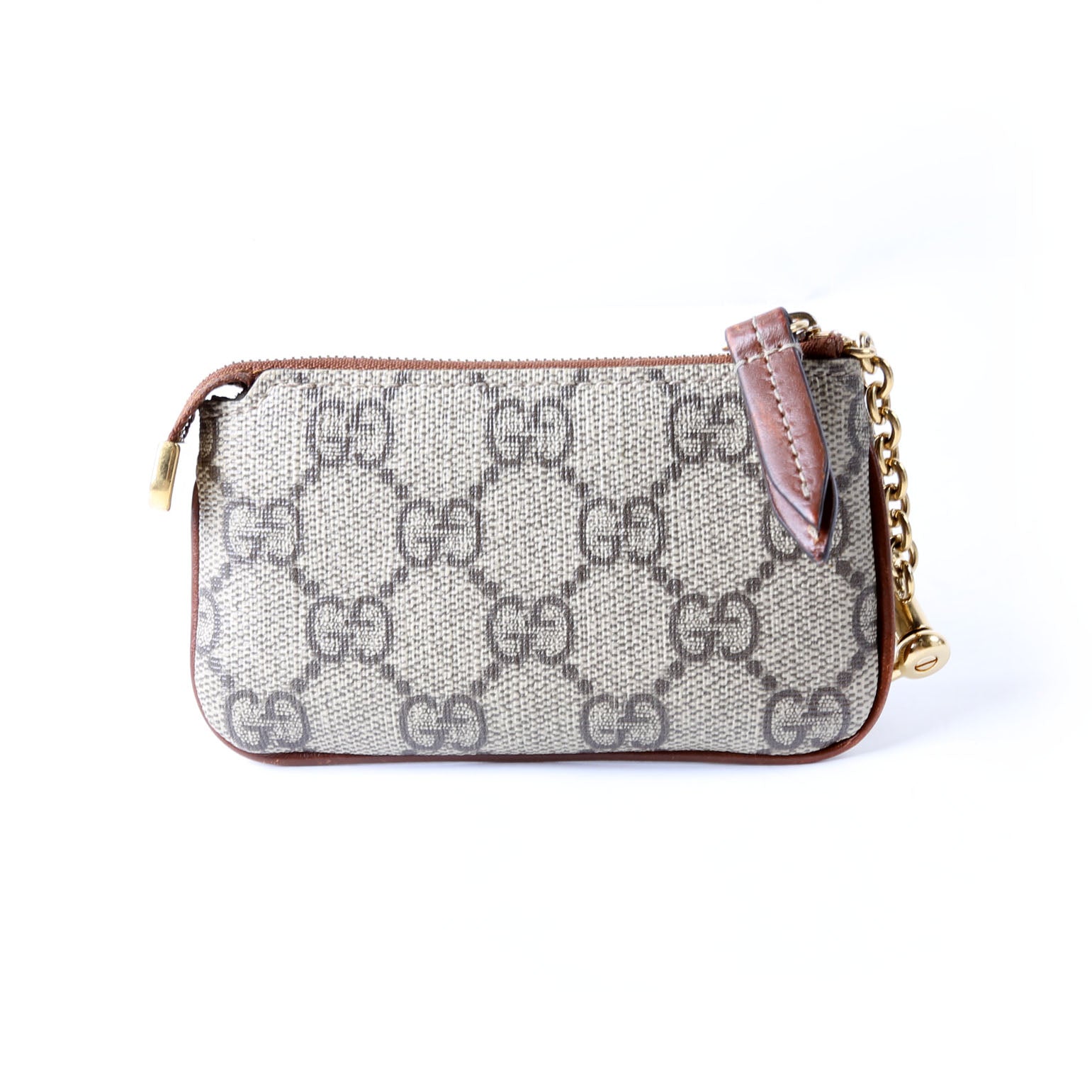 Gucci 447964 GG Supreme Key Case Brown