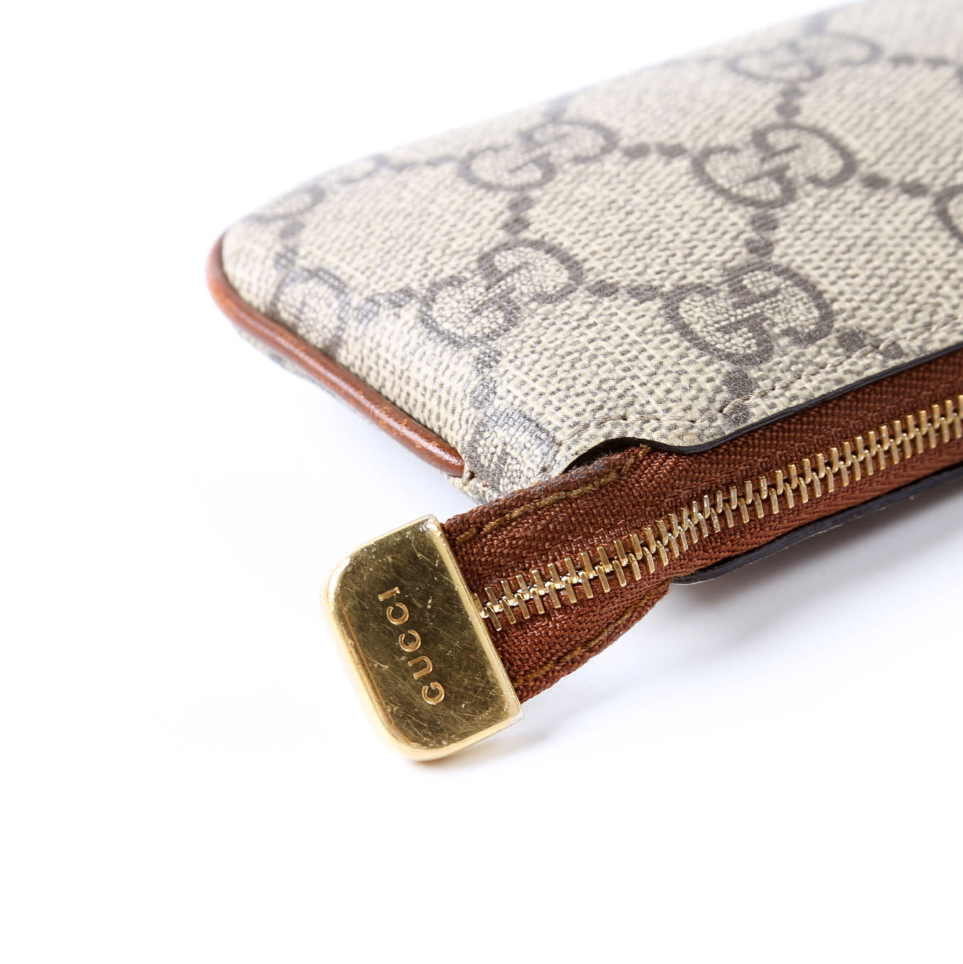Gucci 447964 GG Supreme Key Case Brown