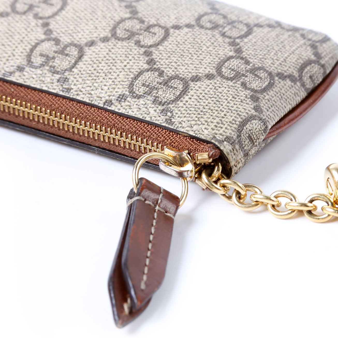 Gucci 447964 GG Supreme Key Case Brown