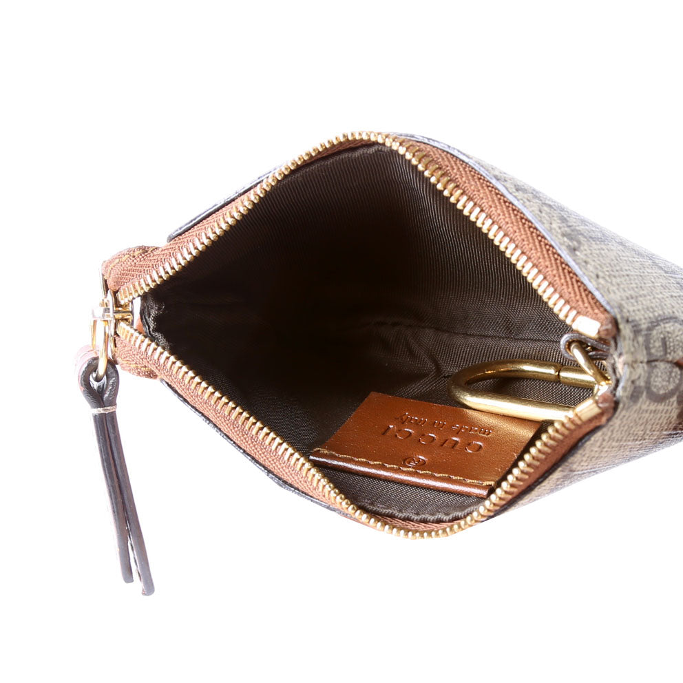 Gucci 447964 GG Supreme Key Case Brown