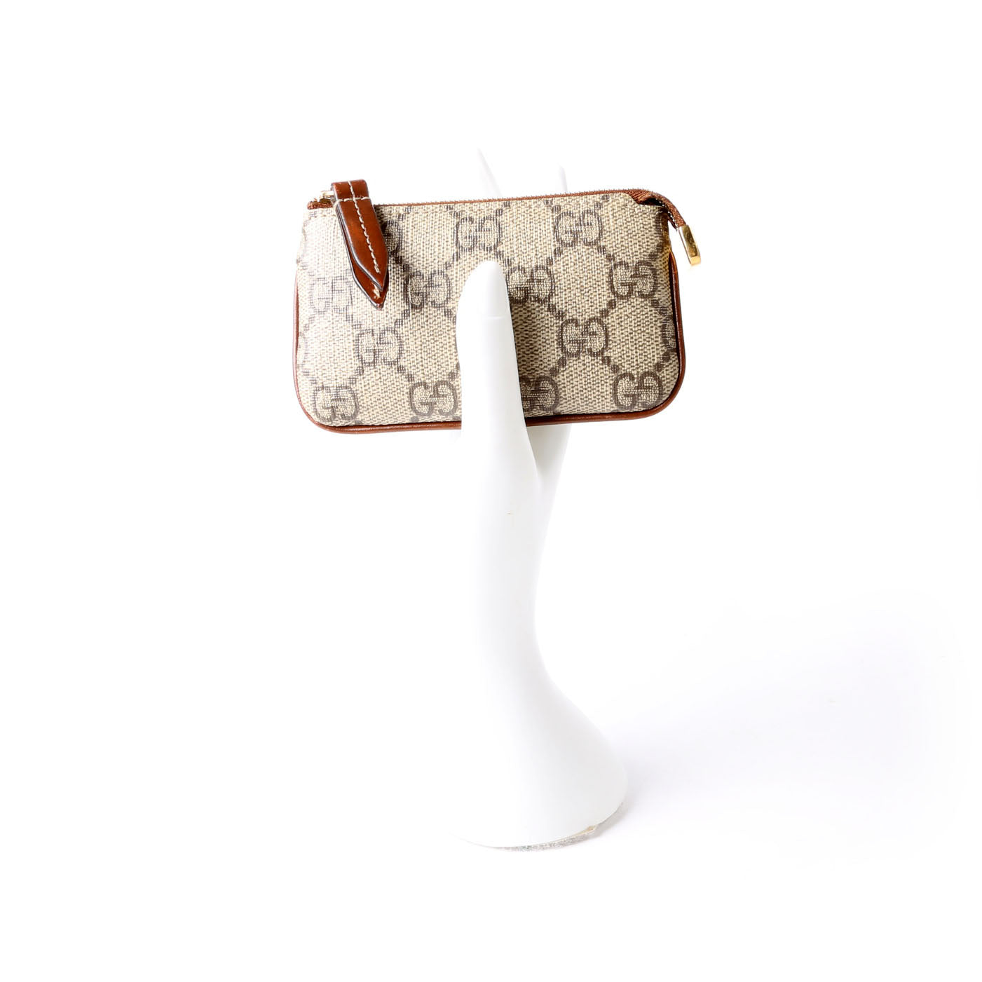 Gucci 447964 GG Supreme Key Case Brown