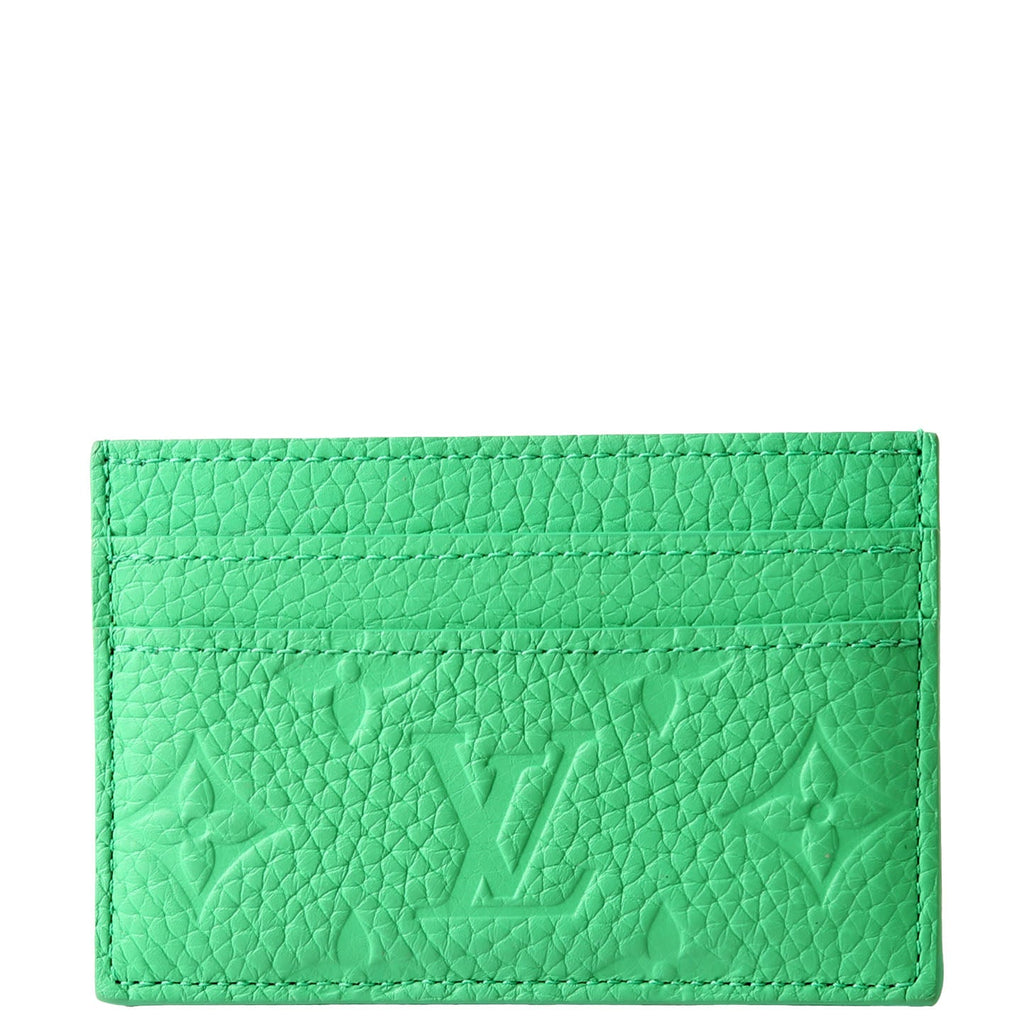 Double Card Holder Taurillon Green