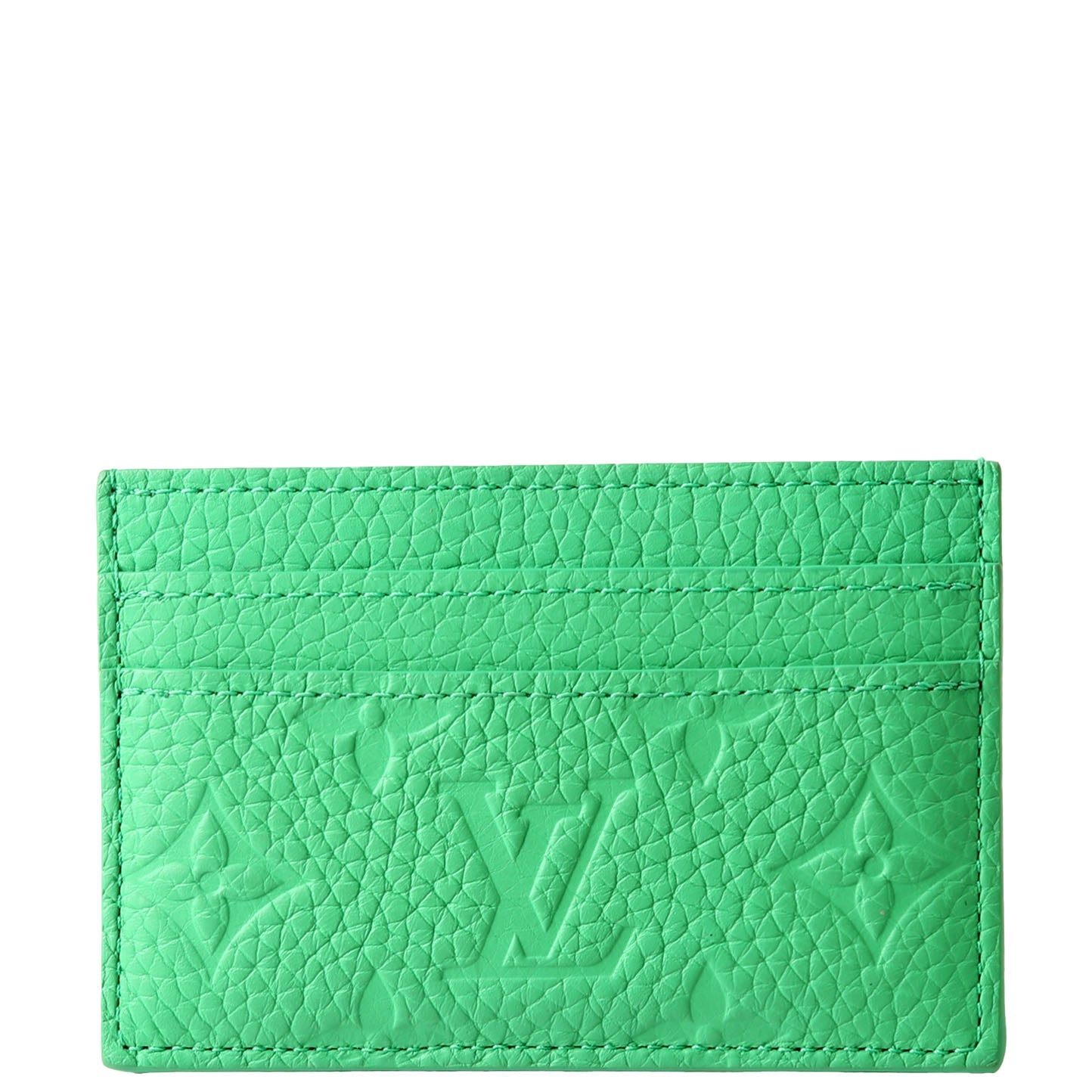 Double Card Holder Taurillon Green