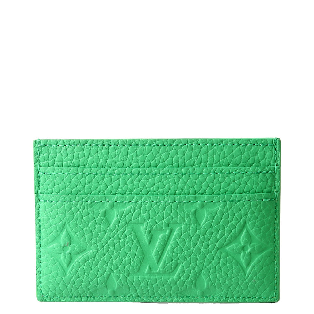 Double Card Holder Taurillon Green