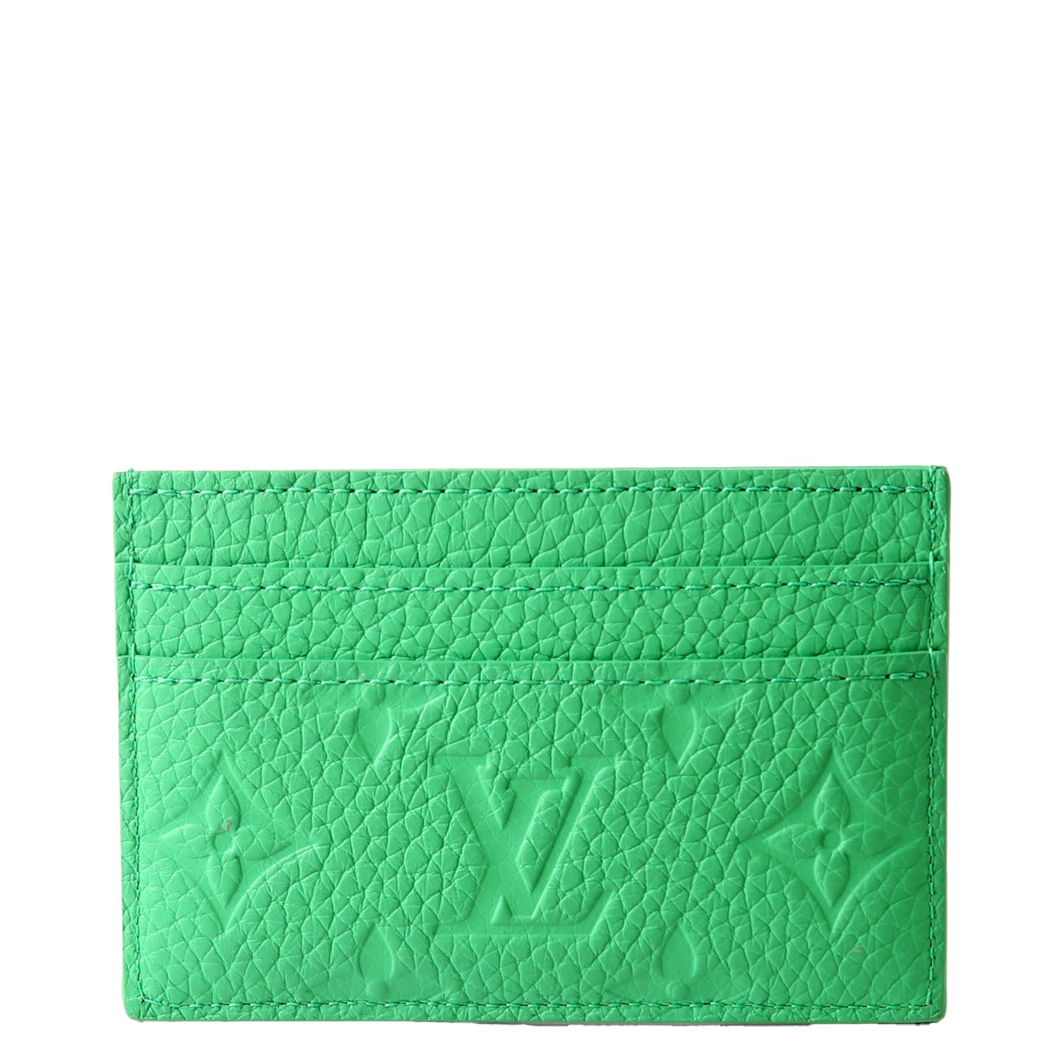 Double Card Holder Taurillon Green