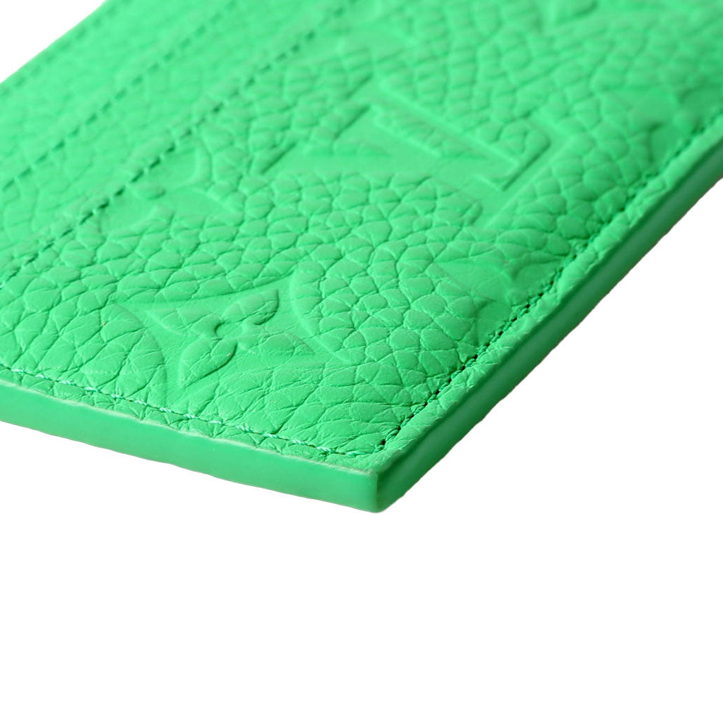 Double Card Holder Taurillon Green