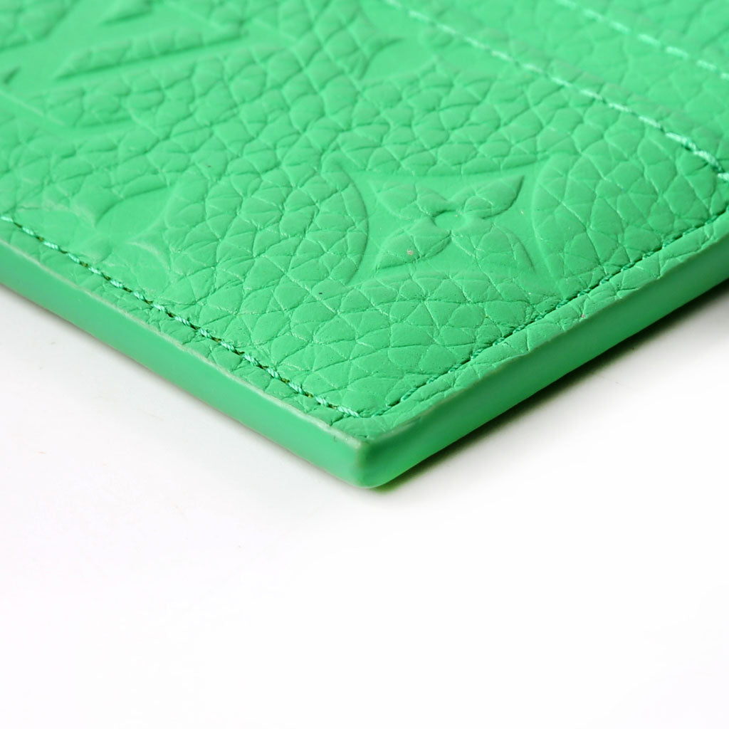 Double Card Holder Taurillon Green