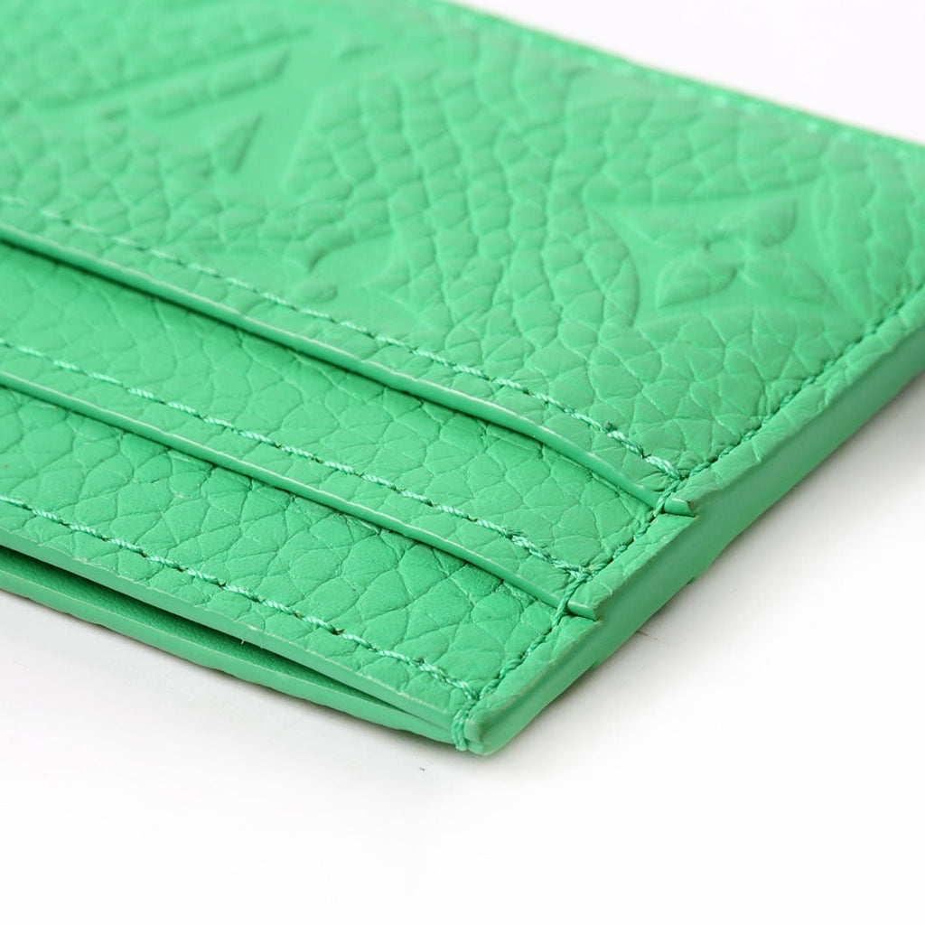 Double Card Holder Taurillon Green