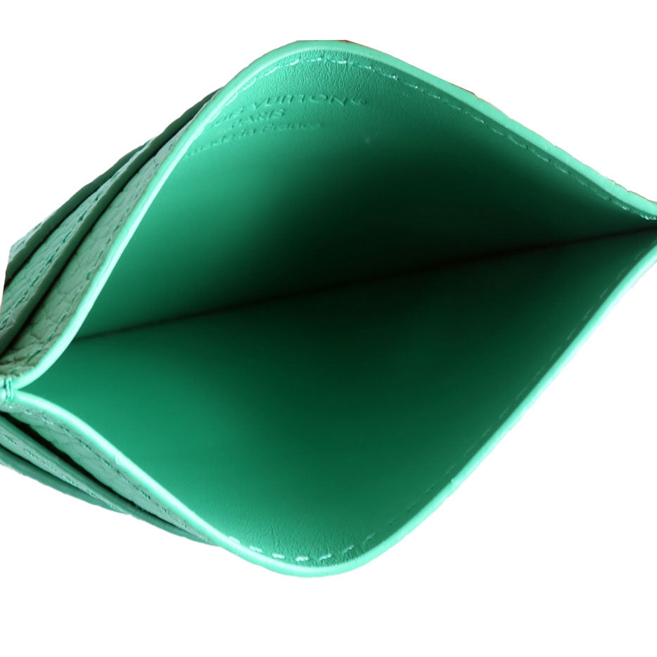Double Card Holder Taurillon Green
