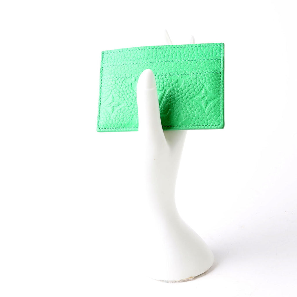 Double Card Holder Taurillon Green