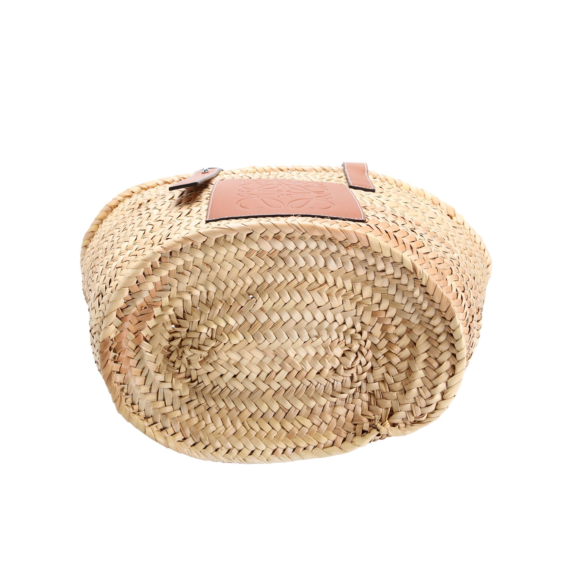 Raffia Basket Tote Medium Brown