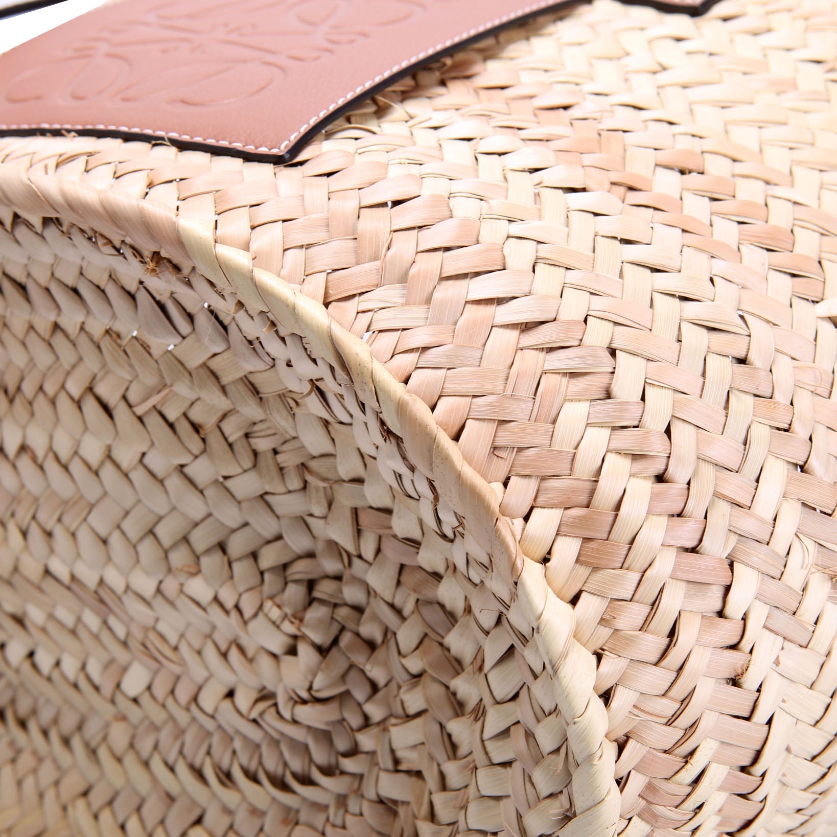 Raffia Basket Tote Medium Brown