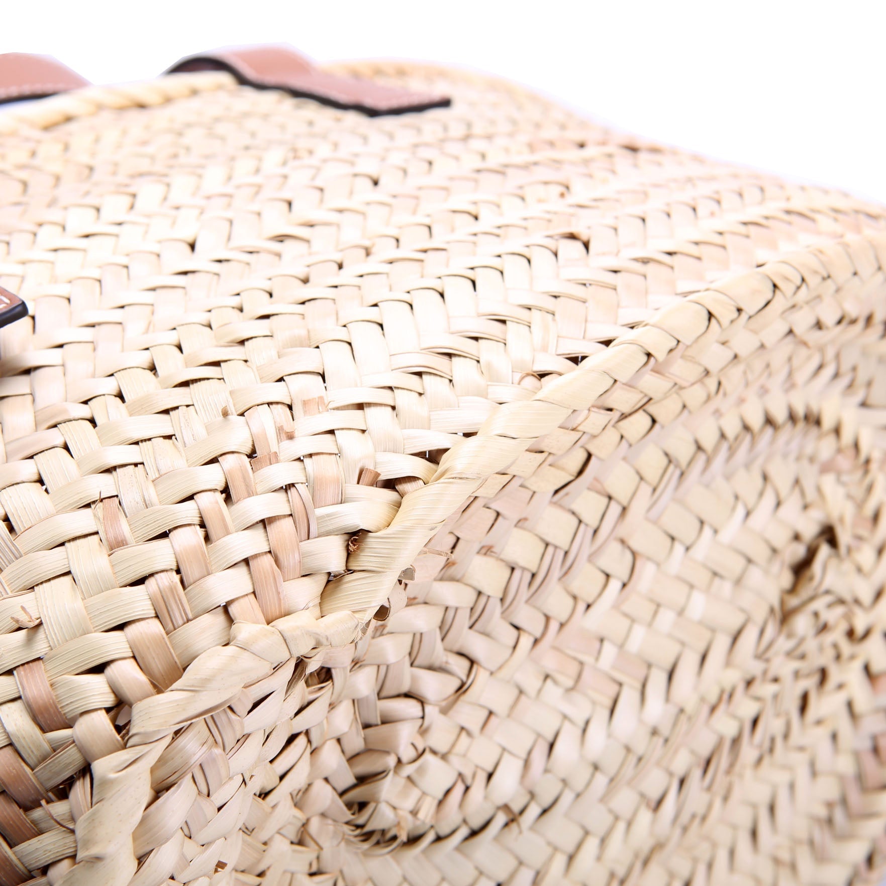 Raffia Basket Tote Medium Brown