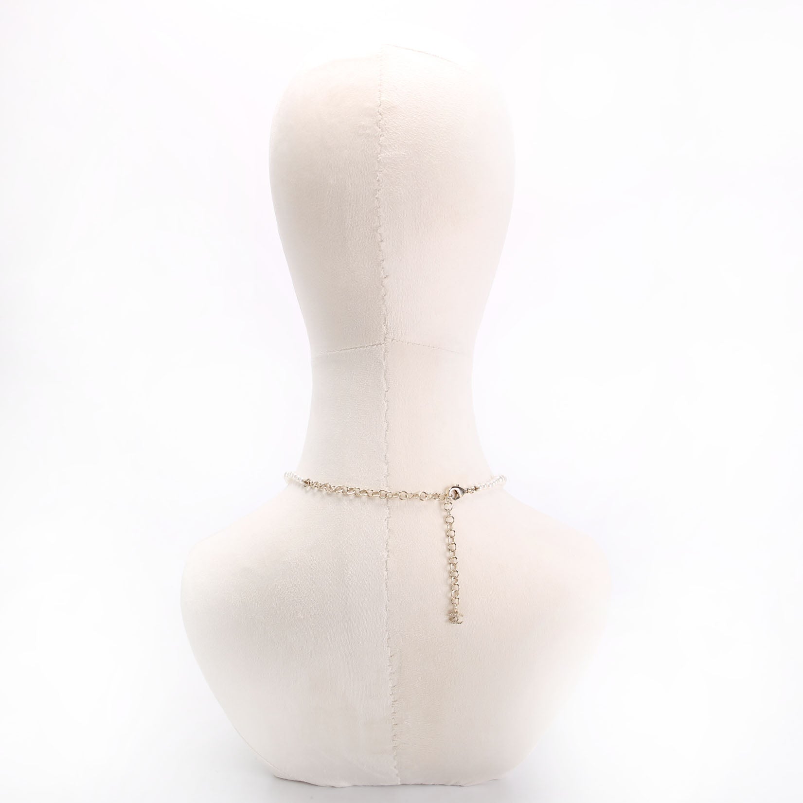 CC Crystal Charms Pearl Choker Necklace