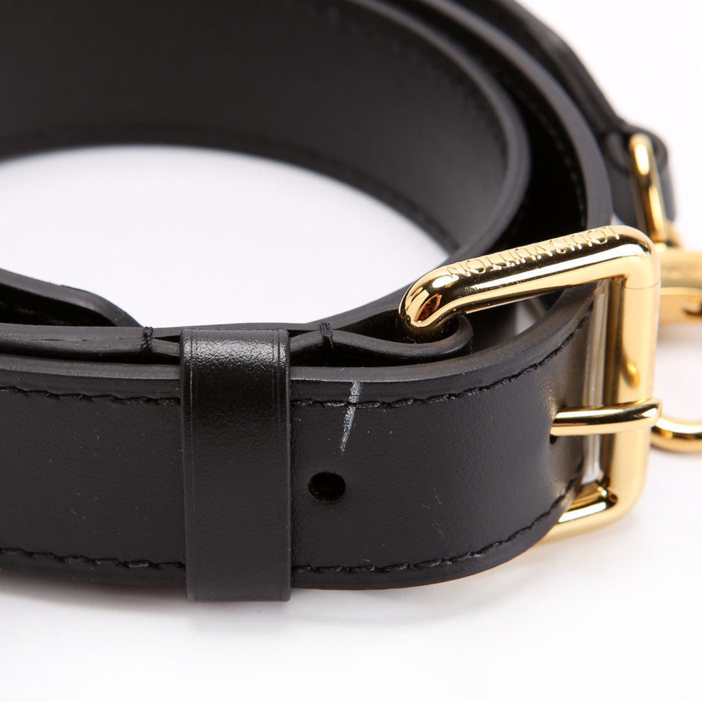 30MM Calfskin Adjustable Shoulder Strap Black