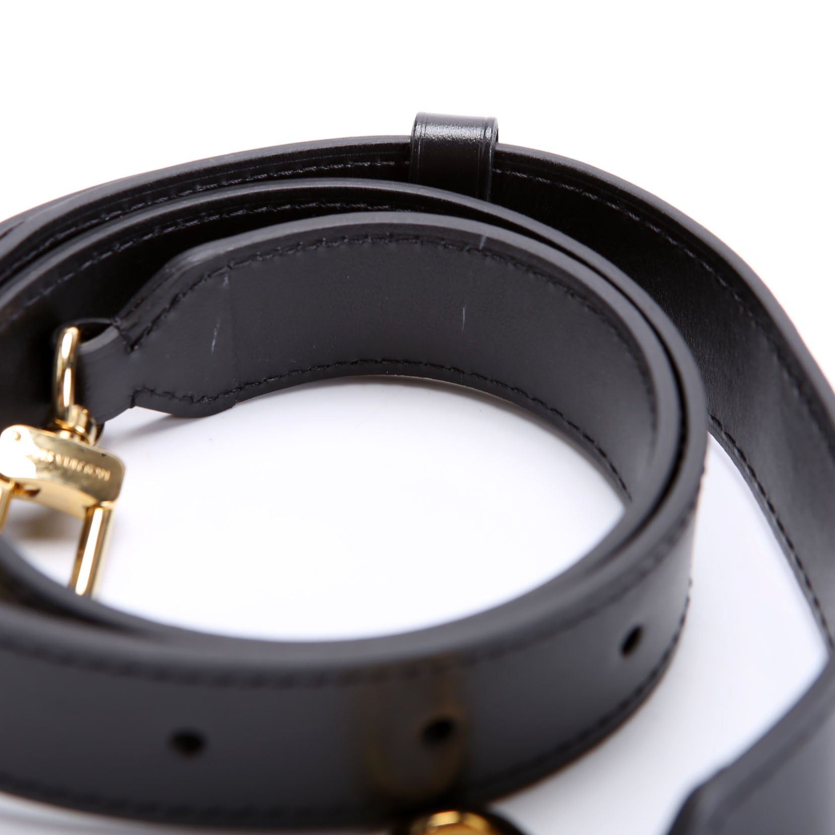 30MM Calfskin Adjustable Shoulder Strap Black